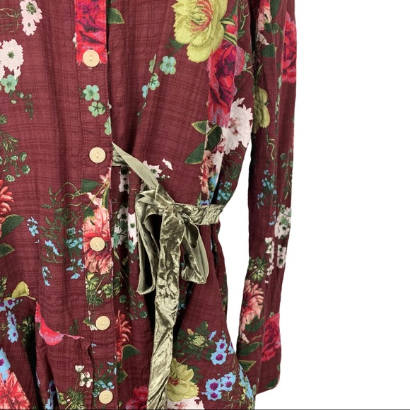 Ivy Jane Floral Print Tunic Button Down Small - Picture 6 of 8